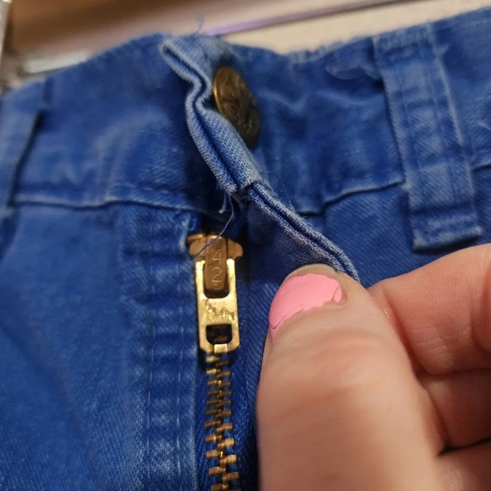 OSHKOSH VINTAGE USA Carpenter Workwear Pants Blue‎ Talon Zip Toddler 4S